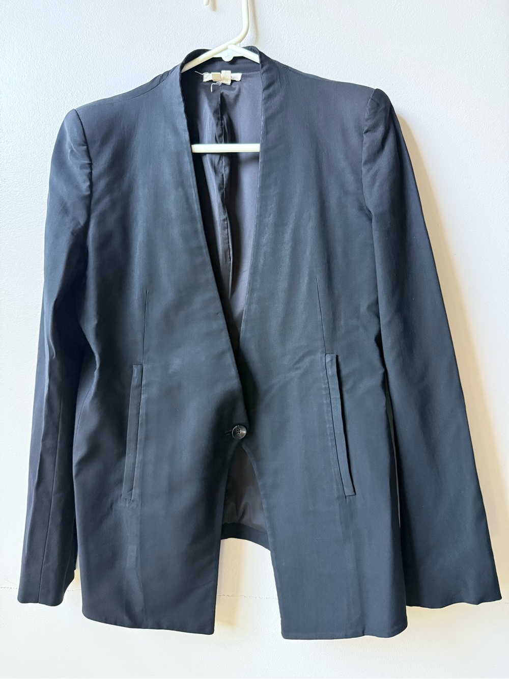 Helmut Lang Black Minimalist Single-Button Blazer - Picture 1 of 10